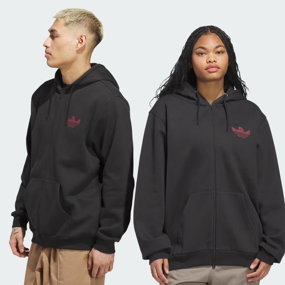Adidas Black Hoodie with Red Logo